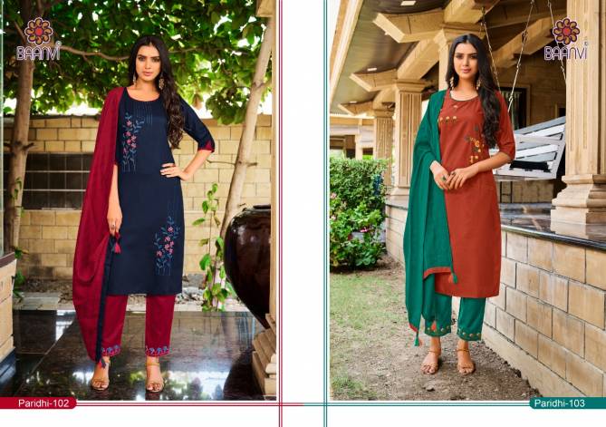 Baanvi Paridhi 1 New Latest Designer Kurti Pant With Dupatta Readymade Collection